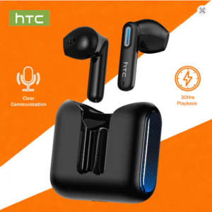 HTC Wireless Bluetooth Earphones Low latency Gaming Headphones USB-C 30Hrs Playback Comfortable Earbuds With Noise Canceling Mic